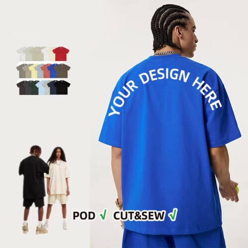 Unisex 100% Cotton Oversized T-Shirt - T-Shirts - 香港鴻奇實業有限公司